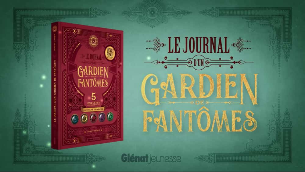 le journal d'un gardien de fantôme : le livre est à gauche et le titre du livre à droite