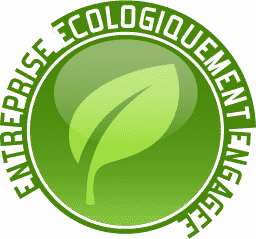 hébergement web écologique infomaniak : logo pour une entreprise verte est engagé. 